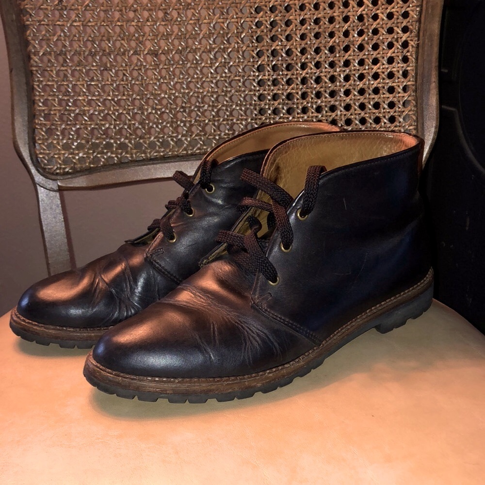 Black Leather Ankle Boots